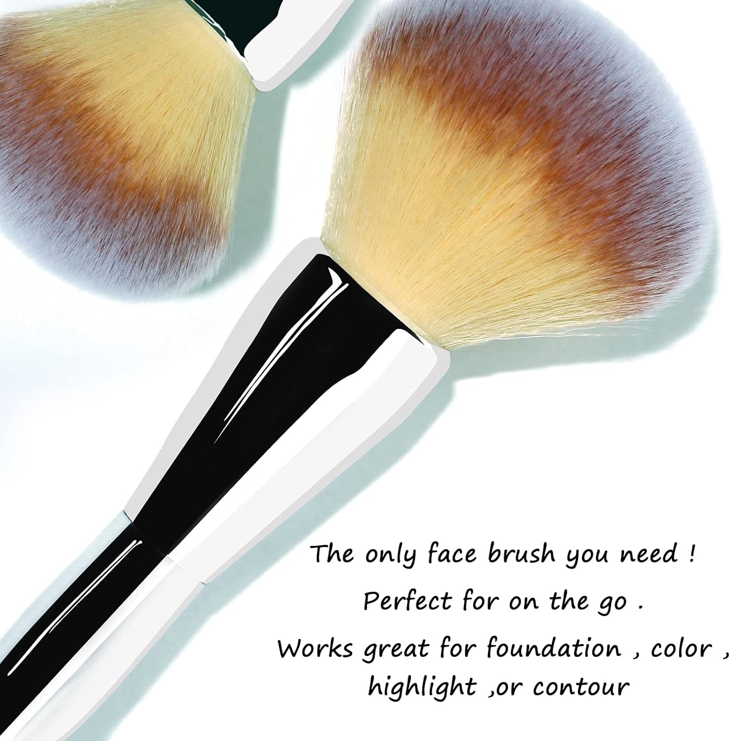 Foundation Brush, Large Powder Brush Flat Arched Premium Durable Kabuki Makeup Brush Perfect for Blending Liquid,Cream and Flawless Powder,Buffing, Blending,Concealer …
