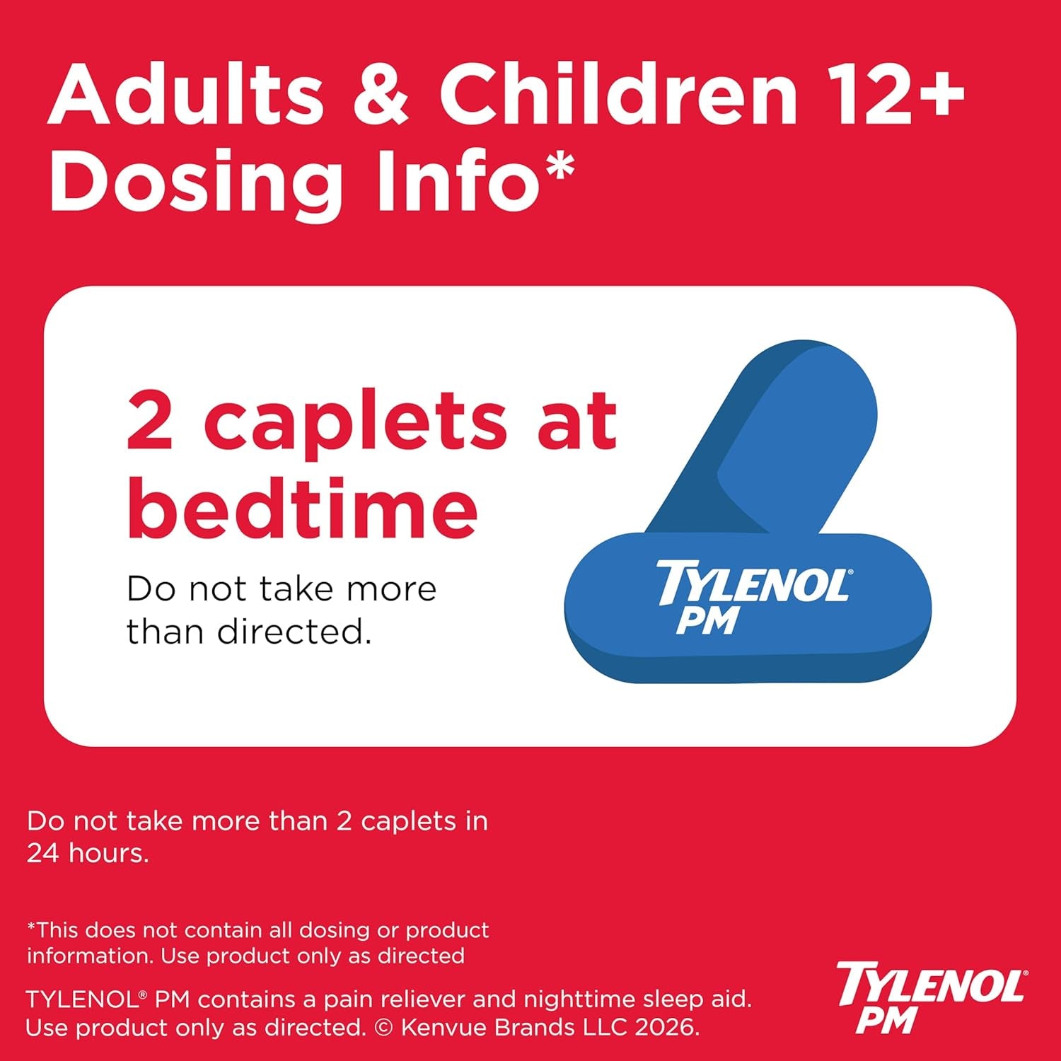 Tylenol PM Extra Strength Nighttime Pain Reliever & Sleep Aid Caplets, 500 Mg Acetaminophen & 25 Mg Diphenhydramine Hcl, Relief for Nighttime Aches & Pains, Non-Habit Forming, 150 Ct
